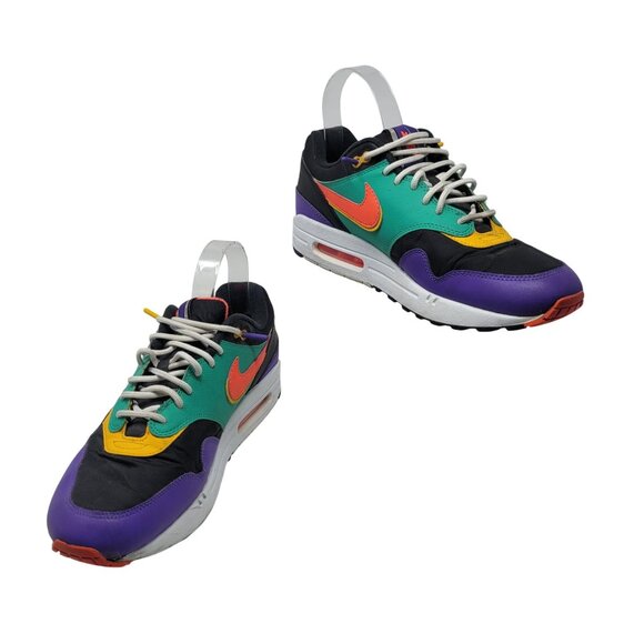 Y2K Nike Air Max 1 SE Windbreaker Sneakers Sz 9.5 Multi-Color Streetwear Kidcore - Picture 1 of 14